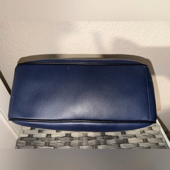 Vera Bradley Leather Satchel Crossbody – Navy & Black - Picture 15 of 16